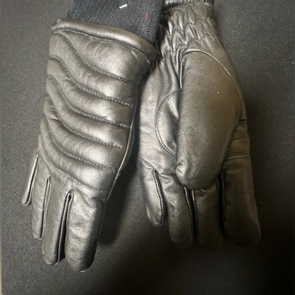 HALSTEAD HI TRAIL BLACK LADIES VINTAGE LEATHER INSULATED WINTER GLOVES  MEDIUM